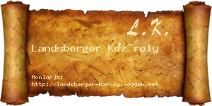 Landsberger Károly névjegykártya